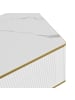 ABRIHOME Weißer TV-Schrank in Marmoroptik mit goldenen Griffen und Metallfüßen