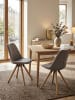 KADIMA DESIGN Esszimmerstühle 2er-Set | Stoff-Bezug, Massivholz, Nordic Modern in Grau