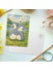 Mr. & Mrs. Panda Postkarte Pinguine Kuscheln Design ohne Spruch in Weiß