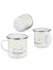 Mr. & Mrs. Panda Camping Emaille Tasse Einhorn Sternenhimmel mit... in Weiß
