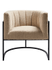 Beliani Sessel LARVIK in Beige/Schwarz - (W) 73 x (H) 72 x (L) 66 cm