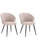 Beliani 2er-Set Esszimmerstuhl MOUNDVILLE in Beige/Schwarz