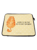 Mr. & Mrs. Panda Laptoptasche Katze Mittelfinger mit Spruch in Gelb Pastell