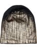 styleBREAKER Feinstrick Beanie Mütze in Dunkelblau / Rosegold