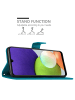 cadorabo Hülle für Samsung Galaxy A22 4G / M22 / M32 4G Blumen Design in FLORAL BLAU