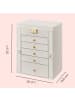 SONGMICS Schmuckkasten Bridie in Weiß - (B)15.6 x (H)32 x (T)26 cm