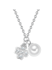 Glanzstücke München Kette aus Sterling Silber mit Zirkonia und Süßwasser-Zuchtperle in silber