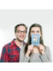 Mr. & Mrs. Panda Postkarte Liebe Tanten mit Spruch in Blau Pastell