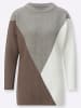 creation L Modal-Viskose-Mix-Pullover in steingrau-ecru-gemustert