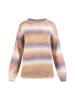 Albee Women Strick Pullover in Beige Lila Mehrfarbig