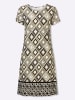Heine Jersey-Kleid in khaki-champagner-bedruckt