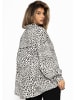 SASSYCLASSY Oversize Musselin Bluse mit hellen Streifen in Hellbeige