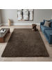 KADIMA DESIGN Teppich Hochflor Shaggy Waschbar Einfarbig SALZACH Strapazierfähig in Braun