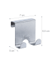 relaxdays 16x Türhaken in Silber - (B)7 x (H)6,5 x (T)5 cm