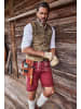 JP1880 Lederhose in dunkel kirschrot