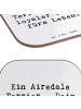 Mr. & Mrs. Panda Untersetzer Glas Spruch Airedale Terrier mit Sp... in Weiß