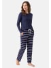 Schiesser Schlafanzug Mix & Relax in Blau / creme
