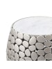 FineBuy Beistelltisch in Silber / Marmor / 40x40x46