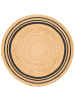 Pergamon Naturfaser Teppich Jute Salsa Streifen Rund in Antraciet