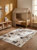 KADIMA DESIGN Kinderteppich Dinosaurier Waschbar Rutschfest Spielteppich in Creme