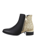 Ital-Design Stiefelette in Schwarz und Gold