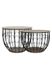 Chic Antique Sofatisch mit Holzdeckel 2er Set in schwarz