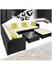 tectake Rattan Sitzgruppe mit Sicherheitsglasplatte, 4 extra Kissen
