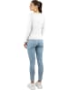 Janice 4 x Damen Langarmshirt Nimes in Weiß