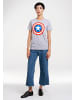 Logoshirt T-Shirt Marvel Comics - Captain America Logo in grau-meliert