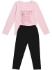 United Labels Schlafanzug Pyjama Lama Set Langarm Oberteil mit Hose in schwarz/rosa
