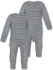 Normani Outdoor Sports 2x Baby Merino Strampler Waverly in Grau gestreift