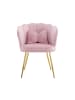 ABRIHOME Wohnzimmersessel in Rosa mit Blütenblatt Rückenlehne Goldbeinen Kissen