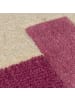 KADIMA DESIGN Wollteppich Geometrisch, Rahmen, Wohnzimmer schmutzabweisend in Rosa-Gelb