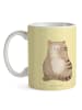 Mr. & Mrs. Panda Kaffeetasse Katze Sitzen ohne Spruch in Gelb Pastell