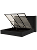 Beliani Doppelbett LUBBON in Schwarz/Silber - (W) 210 x (H) 144 x (L) 217 cm