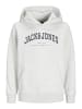 JACK & JONES Junior Sweatshirt JJECALEB VARSITY SWEAT HOODIE JNR in white melange