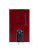 Piquadro Black Square Kreditkartenetui RFID Schutz Leder 6 cm in red