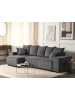 Beliani Ecksofa LUSPA in Grau/Schwarz - (W) 294 x (H) 71 x (L) 130 cm