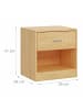 relaxdays 2 x Nachttisch in Natur - (B)39 x (H)41 x (T)28 cm