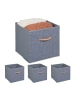 relaxdays 4 x Aufbewahrungsbox in Grau - (B)30 x (H)28,5 x (T)30 cm