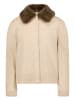Zero  Casual-Strickjacke mit Kunstfellkragen in Dark Cream Melange