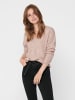 JACQUELINE de YONG Fein Strickpullover Pullover V-Neck JDYELANORA Longsleeve Sweater in Rosa