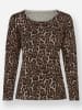 Heine Druck-Pullover in braun-schwarz-bedruckt
