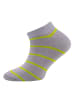 ewers 4er-Set Sneaker Socken Hai/Ringel in schwarz-grau