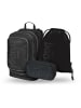 BAAGL 3-tlg. Set: Schulrucksack Cubic in Schwarz Uni