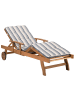 Beliani Gartenliege JAVA in Braun/Blau/Beige - (W) 64 x (H) 35 x (L) 196 cm