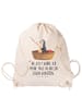 Mr. & Mrs. Panda Sportbeutel Pinguin Angelboot mit Spruch in Creme