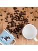 Mr. & Mrs. Panda Camping Emaille Tasse Orca Zylinder mit Spruch in Blau Pastell