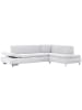 others ECKSOFA mit Ottomane rechts Kaye Bezug Veloursstoff Metallfuß verchromt / creme