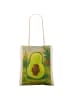 Mr. & Mrs. Panda canvas tasche Avocado Kern Design ohne Spruch in Weiß
